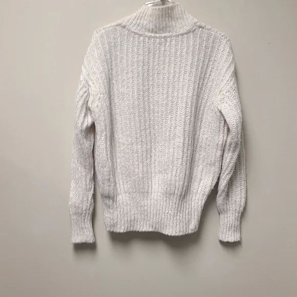 Anthropologie Pilcro Joyce Wool Blend Cable Knit Sweater in Cream Size S - Picture 5 of 7